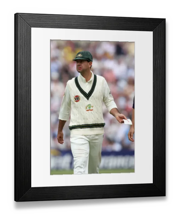 Framed Print : Ricky Ponting With Cut Lip Framed Print : Ricky Ponting With Cut Lip