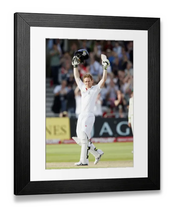 Framed Print : Eoin Morgan Celebrates His Century Framed Print : Eoin Morgan Celebrates His Century