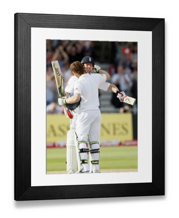 Framed Print : Paul Collingwood & Eoin Morgan Celebrate Morgans Ton Pa Framed Print : Paul Collingwood & Eoin Morgan Celebrate Morgans Ton Pa