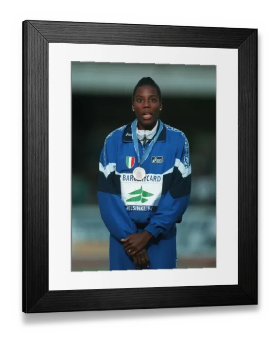 Framed Print : Fiona May European Champs.Helsinki 1994 16 August 1994 Date: 16 August 1994 Framed Print : Fiona May European Champs.Helsinki 1994 16 August 1994 Date: 16 August 1994