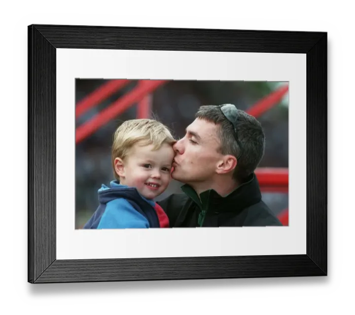Framed Print : Jonathan Edwards With Son Sam Framed Print : Jonathan Edwards With Son Sam