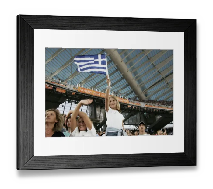 Framed Print : Young Greek Fan Framed Print : Young Greek Fan