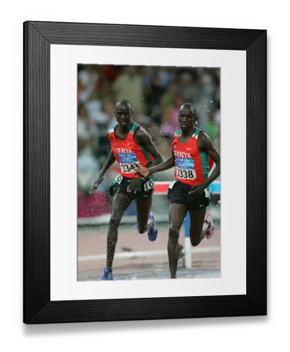 Framed Print : Ezekiel Kemboi & Kipsiele Koech