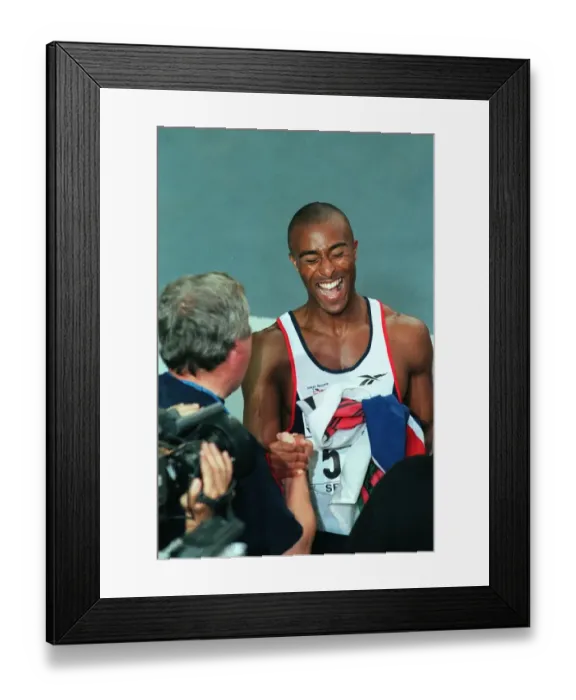 Framed Print : Colin Jackson & Brendan Foster Framed Print : Colin Jackson & Brendan Foster