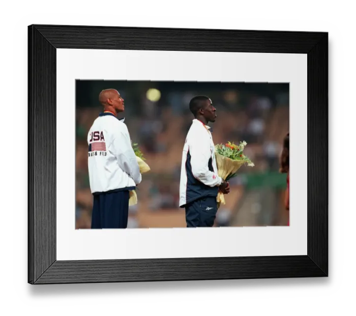 Framed Print : Dwain Chambers, Maurice Greene