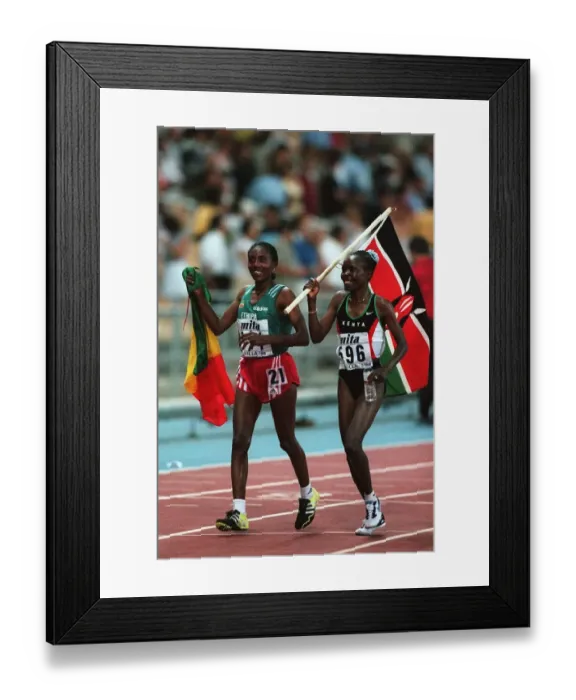 Framed Print : Gete Wami & Tegla Loroupe Framed Print : Gete Wami & Tegla Loroupe