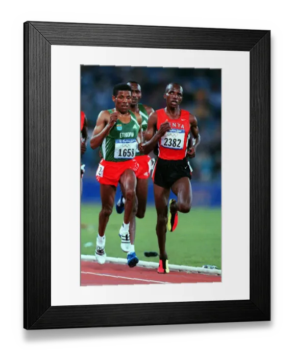 Framed Print : Haile Gebreselassie & Korir Framed Print : Haile Gebreselassie & Korir