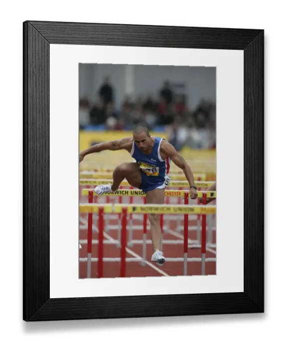 Framed Print : Paul Gray 110 Metre Hurdles Norwich Union Olympic Trials Manchester Regional Arena Framed Print : Paul Gray 110 Metre Hurdles Norwich Union Olympic Trials Manchester Regional Arena