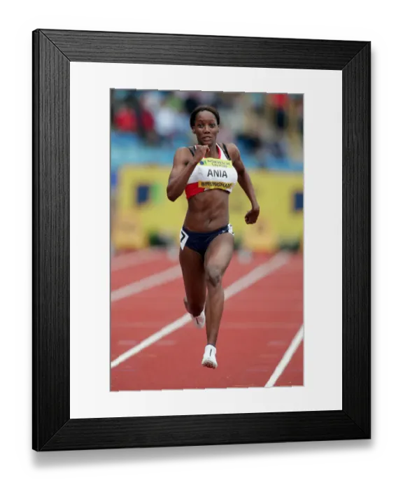 Framed Print : Emma Ania 100 Metres Norwich Union International Alexander Stadium