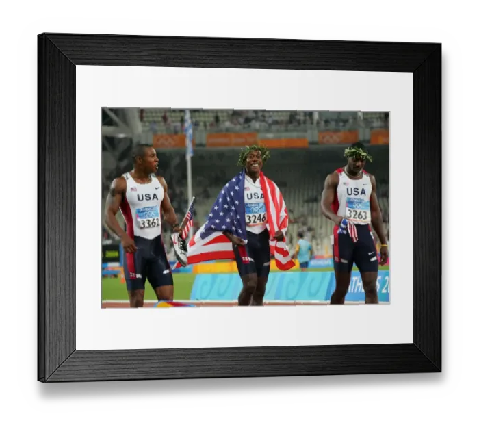 Framed Print : Justin Gatlin, Shawn Crawford & Brenard Williams Framed Print : Justin Gatlin, Shawn Crawford & Brenard Williams