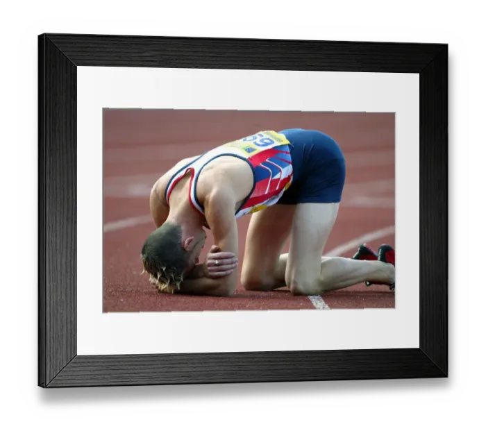 Framed Print : Injured Runner