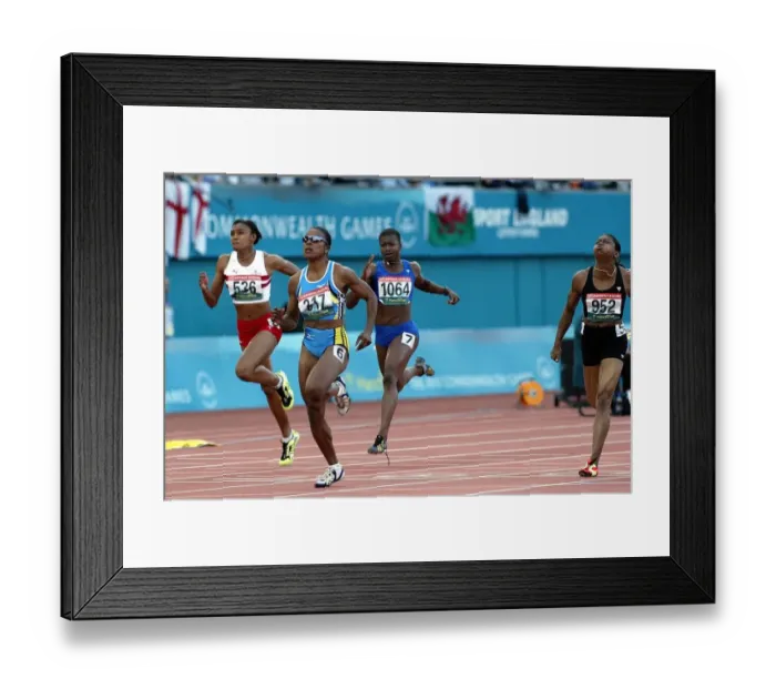 Framed Print : Debbie Ferguson Wins 100 Metre Framed Print : Debbie Ferguson Wins 100 Metre