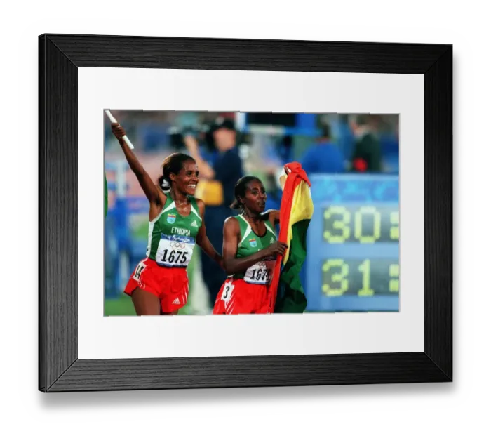 Framed Print : Gete Wami & Derartu Tulu