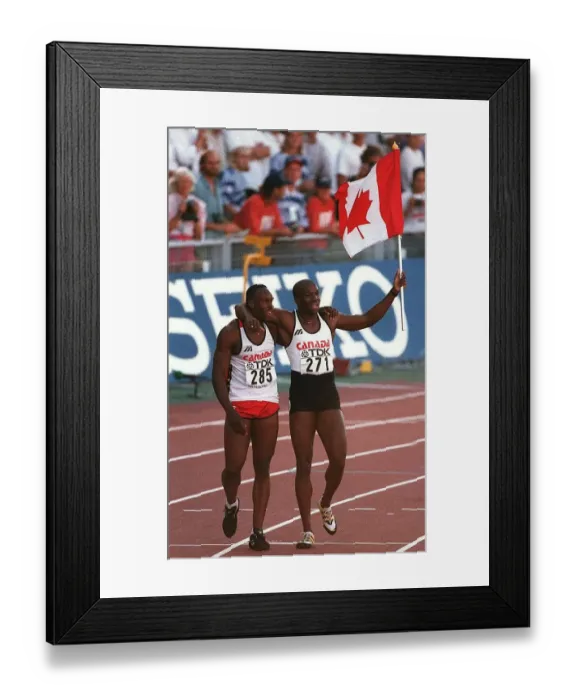 Framed Print : Donovan Bailey & Bruny Surin Framed Print : Donovan Bailey & Bruny Surin