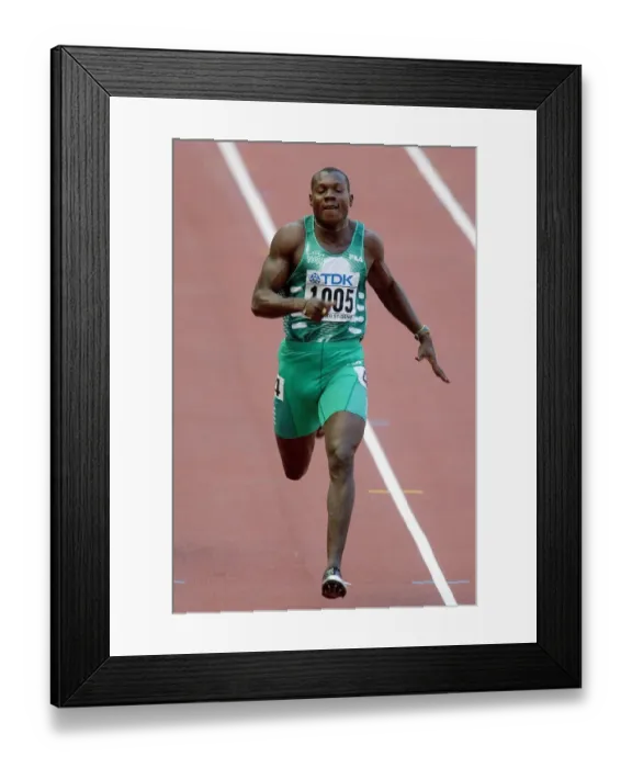 Framed Print : Deji Aliu 100 Metres World Athletics Championships Stade De France