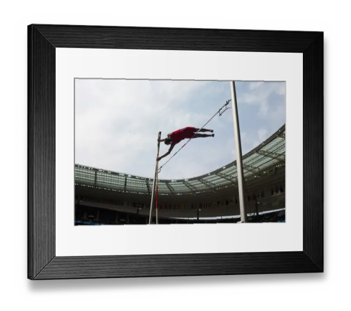 Framed Print : Pole Jump Pole Jump World Athletics Championships Date: 27 August 2003 Framed Print : Pole Jump Pole Jump World Athletics Championships Date: 27 August 2003