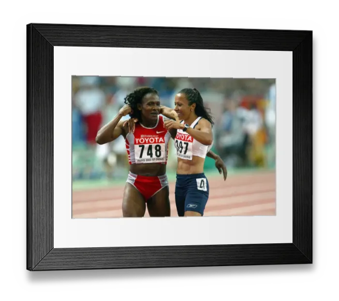 Framed Print : Maria Mutola & Kelly Holmes Framed Print : Maria Mutola & Kelly Holmes