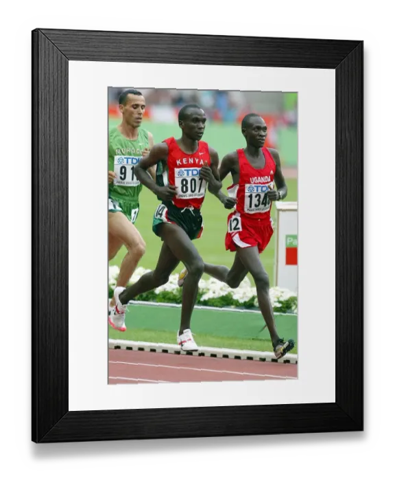 Framed Print : Boniface Kiprop, Eliud Kipchoge & Abderrahim Goumri