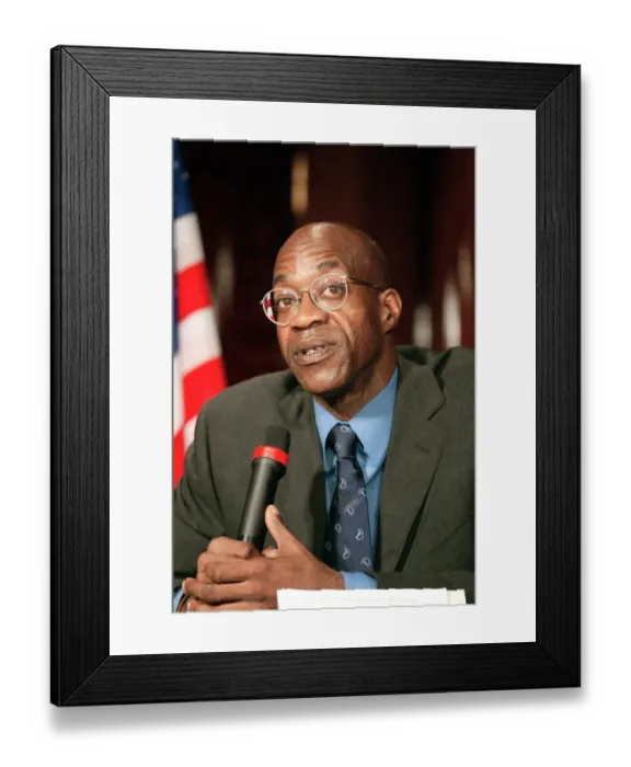 Framed Print : Ed Moses Press Conference World Athletics Championships Paris, France 30 August 2003 Date