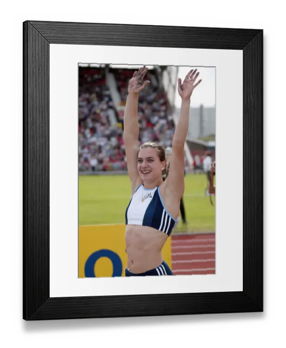 Framed Print : Yelena Isinbayeva Breaks World Record Framed Print : Yelena Isinbayeva Breaks World Record