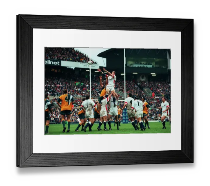 Framed Print : Dallaglio Wins Line-Out Framed Print : Dallaglio Wins Line-Out
