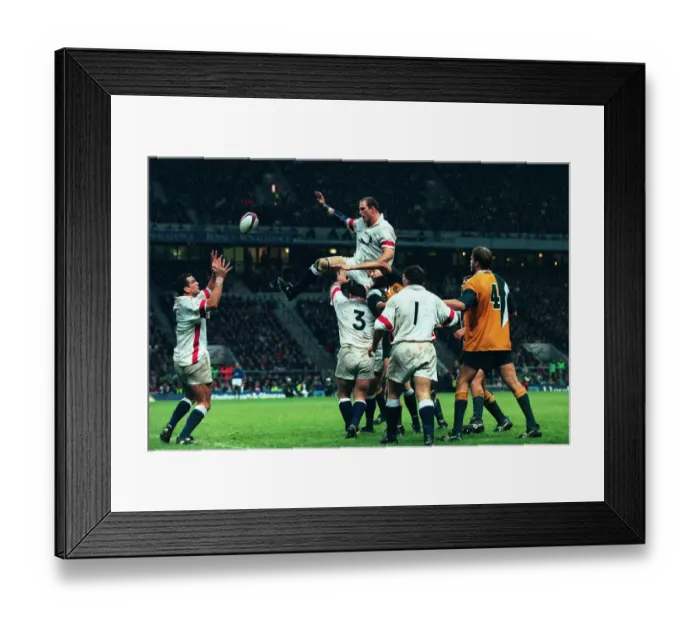 Framed Print : Dallaglio & Johnson Win Ball Framed Print : Dallaglio & Johnson Win Ball