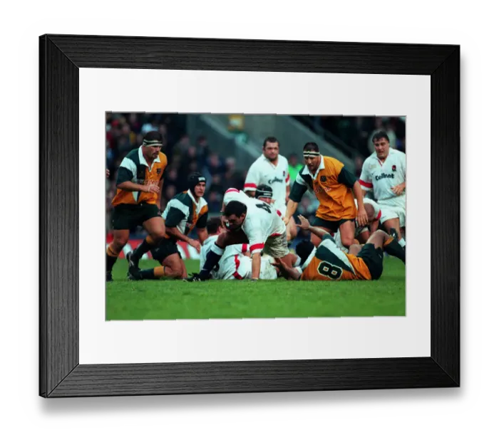 Framed Print : Martin Johnson Pushes Forward