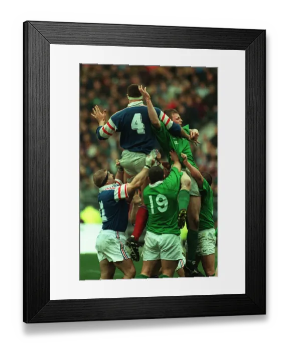 Framed Print : Lineout France V Ireland 09 March 1998 Date: 09 March 1998 Framed Print : Lineout France V Ireland 09 March 1998 Date: 09 March 1998