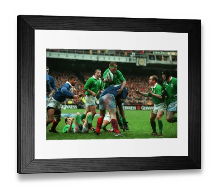 Framed Print : Davidson Tackled By Lievremont Framed Print : Davidson Tackled By Lievremont