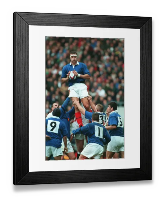 Framed Print : Olivier Brouzet Wins Line-Out Framed Print : Olivier Brouzet Wins Line-Out