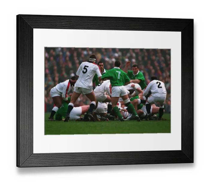 Framed Print : Action England V Ireland Rugby Union 21 February 1994 Date: 21 February 1994 Framed Print : Action England V Ireland Rugby Union 21 February 1994 Date: 21 February 1994