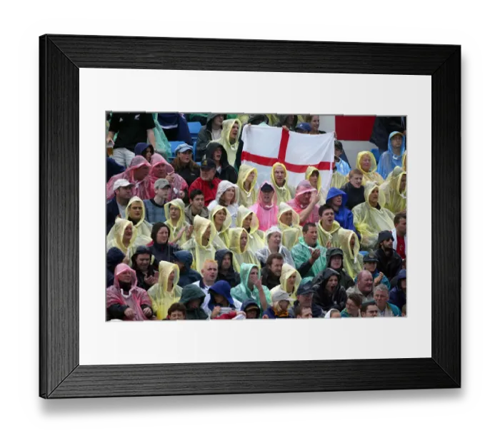 Framed Print : England Fans In Rain Framed Print : England Fans In Rain