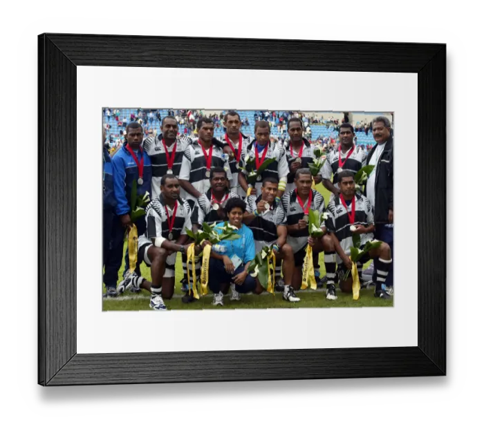 Framed Print : Fiji Rugby 7s Team Group