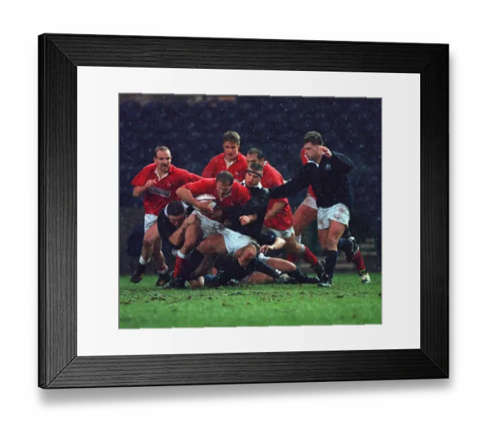 Framed Print : Ron Toews Gets Tackled By