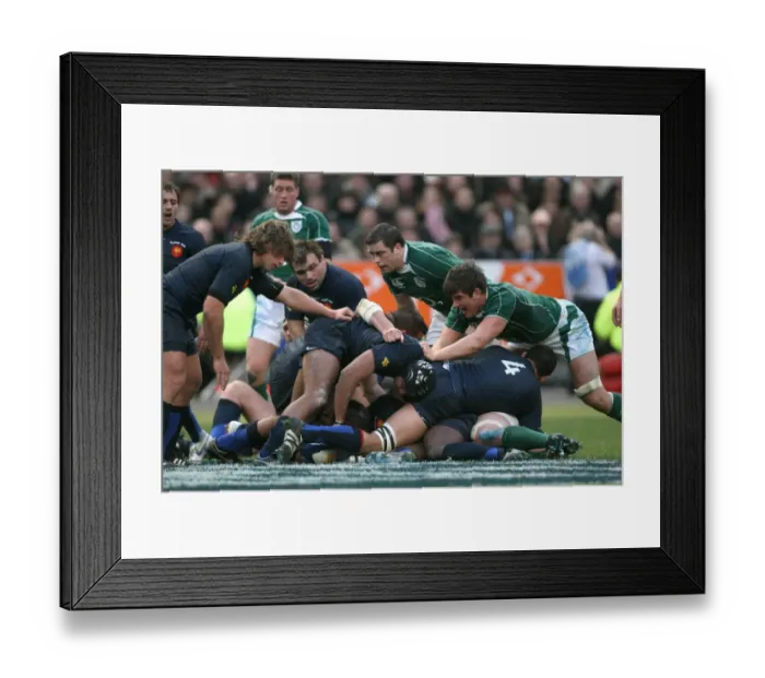 Framed Print : France V Ireland Ruck Framed Print : France V Ireland Ruck