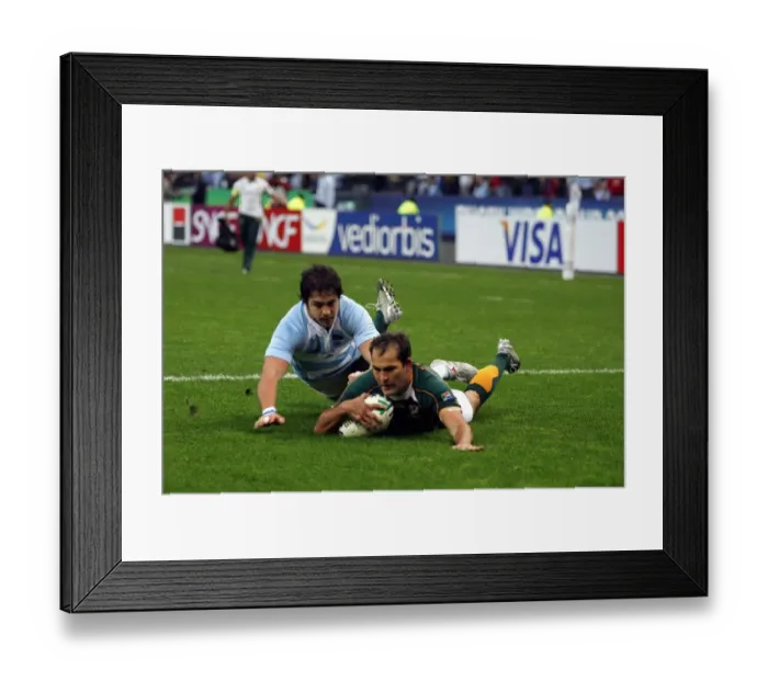 Framed Print : Fourie Du Preez Scores Opener
