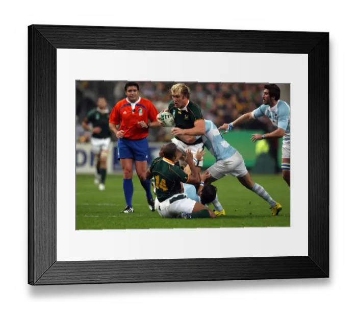 Framed Print : Schalk Burger Powers Forward