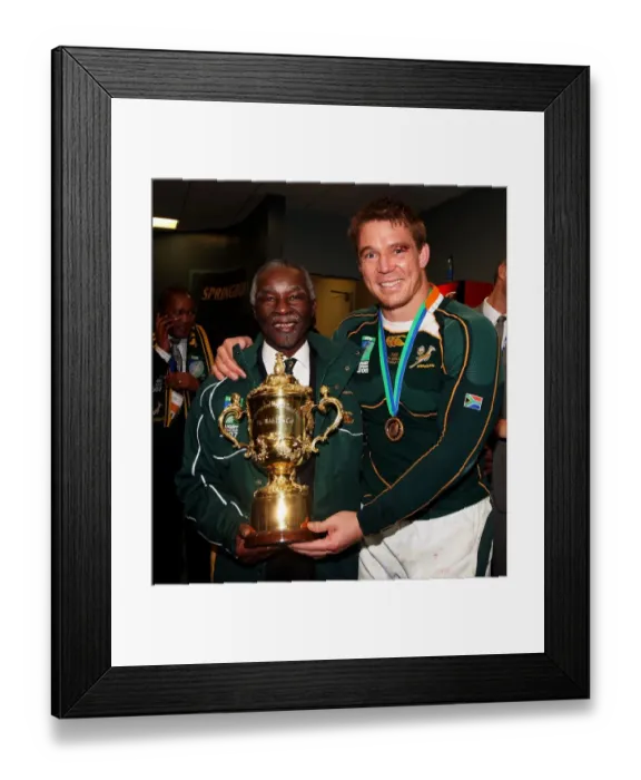 Framed Print : Thabo Mbeki & John Smit Framed Print : Thabo Mbeki & John Smit