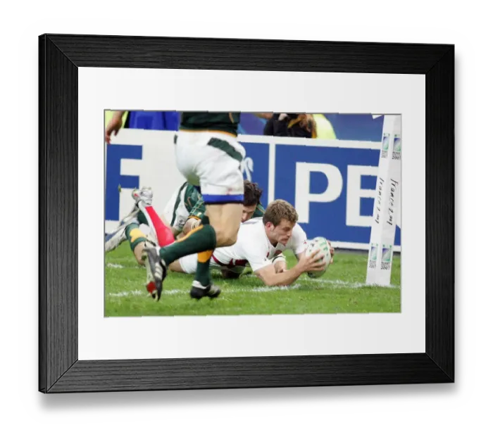 Framed Print : Mark Cueto Thinks He Has Scored A Try