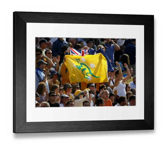 Framed Print : Australian Fans Wave Flags Framed Print : Australian Fans Wave Flags