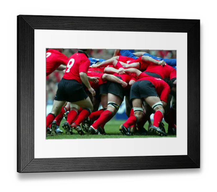 Framed Print : Welsh Scrum Pushes Forward Framed Print : Welsh Scrum Pushes Forward