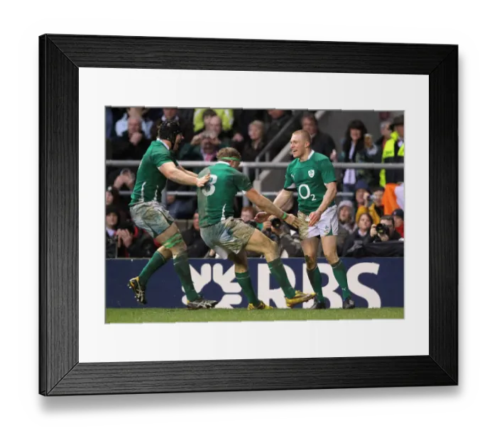 Framed Print : Keith Earls Celebrates With Jamie Hislip Framed Print : Keith Earls Celebrates With Jamie Hislip