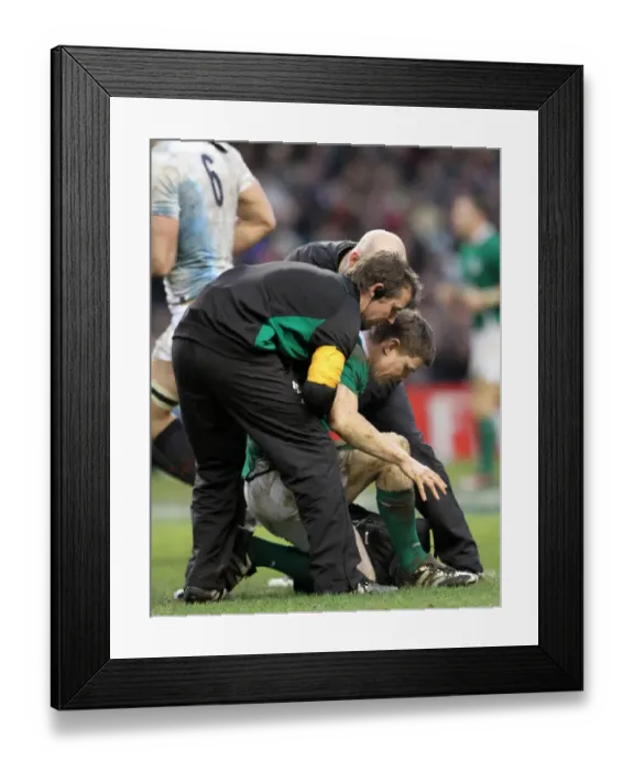 Framed Print : Brian O Driscoll Is Helped To His Feet