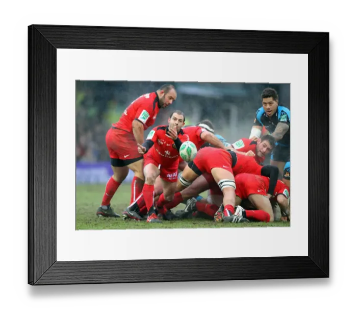 Framed Print : Jean Baptiste Elissalde Passes The Ball From Ruck Framed Print : Jean Baptiste Elissalde Passes The Ball From Ruck