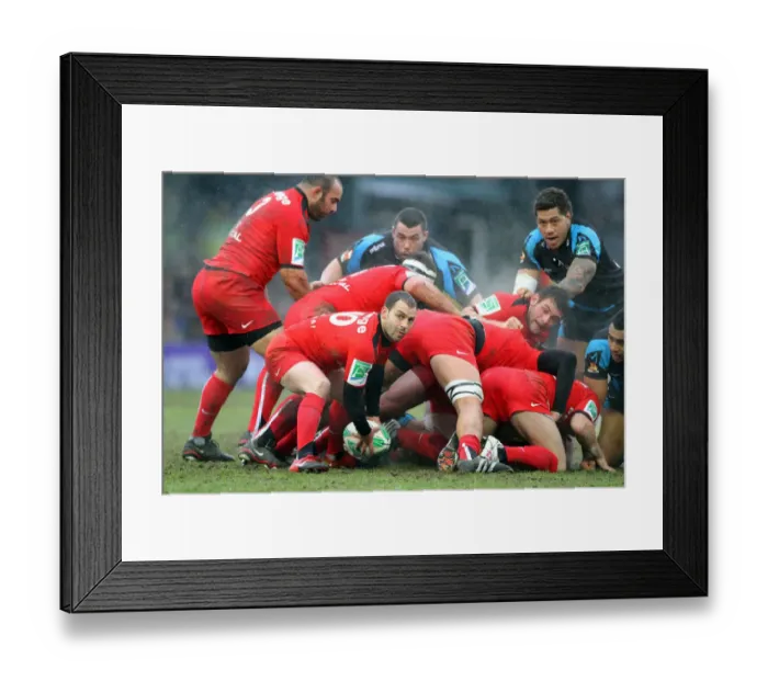 Framed Print : Jean Baptiste Elissalde Passes The Ball From Ruck Framed Print : Jean Baptiste Elissalde Passes The Ball From Ruck