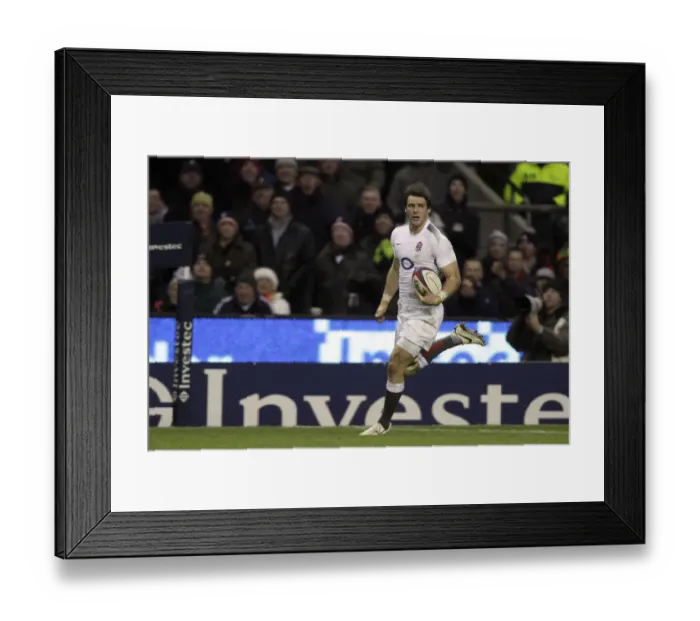 Framed Print : Ben Foden Run In His Try