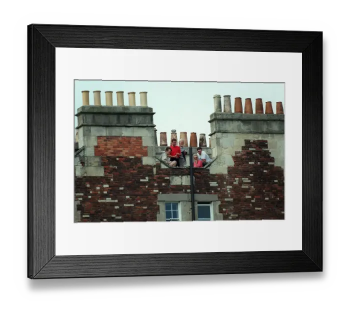 Framed Print : Roof-Top Spectators Framed Print : Roof-Top Spectators