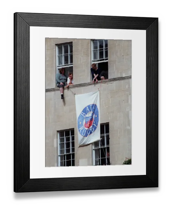 Framed Print : Rugby Fans Watch From Home