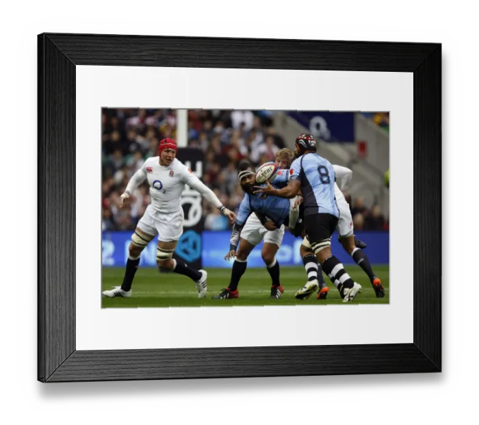 Framed Print : Api Naikatini Offloads Under Pressure From Toby Flood Framed Print : Api Naikatini Offloads Under Pressure From Toby Flood