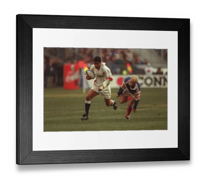 Framed Print : Guscott Beats Castaignede Framed Print : Guscott Beats Castaignede
